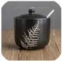 Cold Rain Ceramic Seasoning Jar Kitchen Storage Tank Seasoning Can Sugar Bowl With Spoon MSG Spice Storage Box Salt Shaker A 265,16