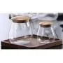 UPKOCH Food Storage Jar Glass 400ml Mushroom with Wooden Lids Portable Sealed Container for Serving Tea Coffee Candy Spice Sugar Salt