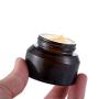 Glass Bottle Container Compatible for Cosmetic(12 Pack) Body Amber Color Cosmetic Glass Containers Empty Cream Jars (30ml, Amber Bottle + Black Cap)