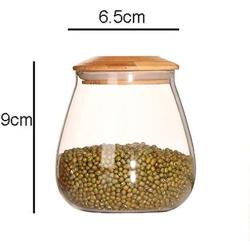 Kitchen Mushroom Shape Glass Storage Bottles Jars Miscellaneous Grains Sealed Cans Food Storage Jars Tea Leaf Coffee Beans Jars,400Ml