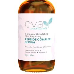 Natural Collagen Peptide Complex Serum, Large 2 oz. Bottle – Anti-Aging Serum for Face + Hyaluronic Acid and Vitamin E Plumps Wrinkles, Repairs and Brightens Skin, and Fades Dark Spots by Eva Naturals