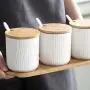 9,5x28,5 Cm Kreative Nordic Stil Keramik Gewürz Glas Set Gewürz Box Salz Shaker Küche Kit Wei? Condiment bottles (Farbe : Mixed color)