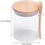 UPKOCH Klarsichtglasbehälter 1 Stück mit Deckel und Löffel für Salz, Zucker, losen Tee, Kaffeebohnen ???85100 420ml