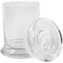 Clear Glass Herb Stash Jar and Lid 2.75 oz with V For Vendetta Logo from Smoke Promos