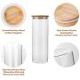 Glass Food Storage Containers Set,Airtight Food Jars with Bamboo Wooden Lids - Set of 5 Kitchen Canisters For Sugar,Candy, Cookie, Rice and Spice Jars