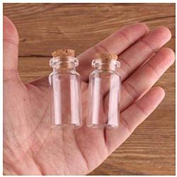 Size 224512.5mm 8ml Mini Glass Perfume Spice Bottles Tiny Jars Vials With Cork Stopper Pendant Crafts Wedding Gift 100pcs