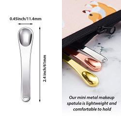 9 Pieces Mini Metal Makeup Spatula Cosmetic Spatula Scoop Cosmetic Facial Cream Spoon for Women Girls Mixing Makeup