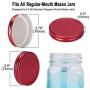 uxcell 24 Pcs Iron Regular Mouth Mason Jar Lids with Sealing Rings Food Storage Caps for Mason Canning Ball Jars Red