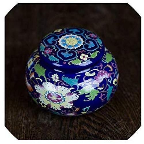 Jingdezhen Antique Enamel Ceramic Tea Jar Tea Caddy Canister Portable Travel Storage Bottles Sealed Tank Jar Food Candy Jar,1 tea jar