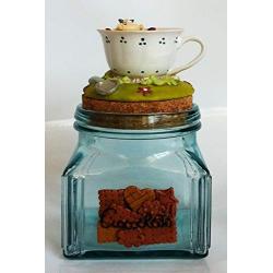 Paul Clear Cow Alice Cocoa Storage Jar, Glass/Marble/Cork, Multi-Colour, 10 x 10 x 19 cm, 2 Units