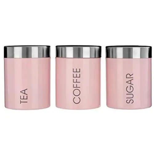 Ensemble de 3 Canisters à Thé/Café/Sucre Premier Housewares Liberty, Rose Clair