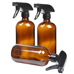 9 Pack Glass Spray Bottle 16oz, Empty Amber Spray Bottle Refillable Container for Essential Oils,Cleaning Products,Aromatherapy spray device