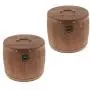 Flameer 2Pcs 23x20cm Vintage Wood Barrel Tea Caddy Airtight Sealed Tea Leaves Tin Canister Kitchen Food Storage Jar Container Flameer 2Pcs 23x20cm Vintage Wood Barrel Tea Caddy Airtight Sealed Tea Leaves Tin Canister Kitchen Food Storage Jar Container
