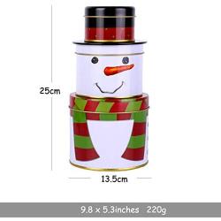 MZL Snowman Christmas Candy Cookie Storage Jars, Iron Santa Claus Sugar Box for Home Party Decor 5.3 x 9.8inches (Color : B)