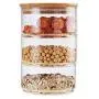 HIZLJJ Stackable 200ml 3-layer Food Storage Containers with Airtight Lid, Glass Storage Jar for Pasta, Tea, Coffee, Cookies, Snacks (Color : Style B) HIZLJJ Stackable 200ml 3-layer Food Storage Containers with Airtight Lid, Glass Storage Jar for Pasta, Tea, Coffee, Cookies, Snacks (Color : Style B)