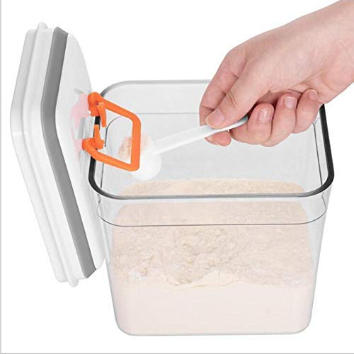 Herva Food Storage Containers with Lids Square Clear Plastic Sealed Canister Storage Food Cans Kitchen Storage Box BPA-Free Fits for Food Fresh & Dry Flour Storage Container(5.914.726.3in)