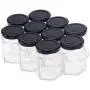 Vosarea Simply Store Glasse Hexagon Lebensmittelbehälter Set Transparente Glas Stopfbereite Gläser Honig Lebensmittel Getreide Behälter (10 Stück 85ml)