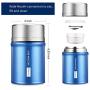 Insulated Food Jar School Lunch Container 26 oz Wide Mouth Stainless Steel Thermos LuenHego Leak Proof Vacuum Thermal Flask with Folding Spoon for School Office Picnic Travel Outdoors - Royal Blue