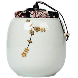 Ceramic Tea Storage Container Kitchen Storage Canister Jar for Candy Coffee - 10 x 12.5 cm/3.9 x 4.9 inches - 38