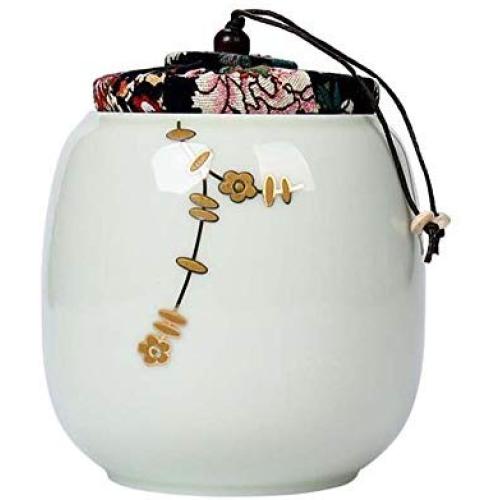 Ceramic Tea Storage Container Kitchen Storage Canister Jar for Candy Coffee - 10 x 12.5 cm/3.9 x 4.9 inches - 38