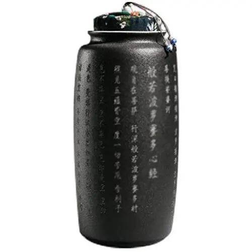 Keramik-Behälter für Home Decor, Kimchi-Behälter, Tee- und Kuchenbehälter, Aufbewahrungsbehälter für Küche, Snacks, hitzebeständig, dekorative Accessoires (Farbe: Schwarz, Größe: 9,5 x 9,5 x 21 cm)
