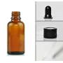 4PCS 50ml 1.7oz Empty Refillable Amber Glass Essential Oil Bottle Vial Container with Glass Eye Dropper