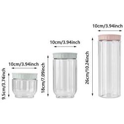 10 pcs/set Plastic Transparent Kitchen Storage Jar Sealing Food Preservation Pot Container