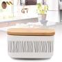 Kitchen Storage Jar,Storage Jar With Bamboo Lid and Stripe, Storage Spices Nuts Kitchen Container, Salt Container Coffee Tea Organizer