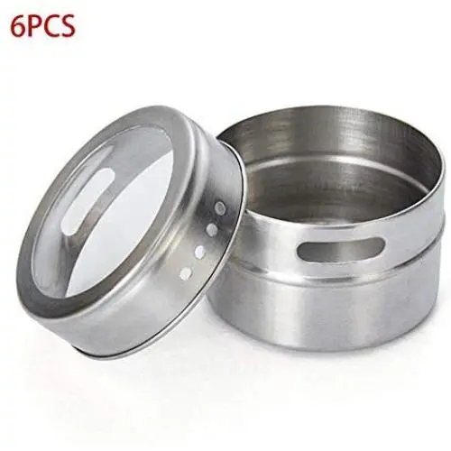 LinzGTC - Gewürz- und Pfefferspender - 12er Set Klarer Deckel Edelstahl Spice Tin Jar Sauce Storage Container Jars Condiment - Shakers Stainless Houseen Jar Kitchen Box Spice Set Box Container Box