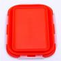 uirend Silicone Sealed Folding Lunch Box - 4PCS Storage Jars with Lids Microwave Freezer Box Seal Plastic Tubs Fruit Picnic Lunches Meal Prep