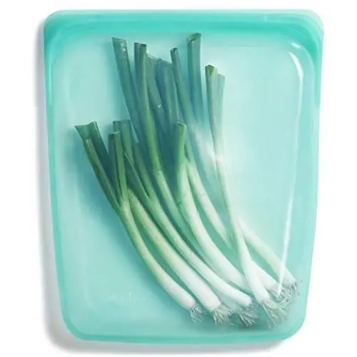 Stasher 100% Silicone Reusable Food Bag, Large 1/2 Gallon Storage and Sous vide Size, 10-inch (64.2-ounce), Aqua Stasher 100% Silicone Reusable Food Bag, Large 1/2 Gallon Storage and Sous vide Size, 10-inch (64.2-ounce), Aqua