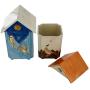 Earthenware Storage Jars, Set of 4, French Vintage Hand Painted Design &quotOiseaux"