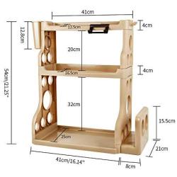 3-Tier Standing Spice Rack Kitchen Bathroom Countertop Storage Organizer,Spice Bottle Jars Holder Rack Iron Shelf