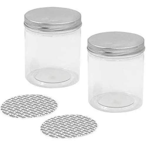 Homiest 8.5x6.5cm Round Storage Containers Plastic Jar with Metal Lid for Cotton Swabs, Rounds, Balls, Makeup Sponges, Blenders, Bath Salts 2Pcs Homiest 8.5x6.5cm Round Storage Containers Plastic Jar with Metal Lid for Cotton Swabs, Rounds, Balls, Makeup Sponges, Blenders, Bath Salts 2Pcs