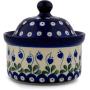 Polish Pottery 5?-inch Jar with Lid made by Ceramika Artystyczna (Bleeding Heart Peacock Theme) + Certificate of Authenticity