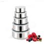 E-House Kitchen Storage Containers Meal Prep Food Containers Set Dry Goods Storage Jars 5Pcs/Set Stainless Steel Airtight Food Storage Container Preservation Box Case