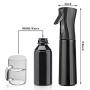 Hair Spray Bottle Empty Plastic Trigger Spray Bottle Refillable Fine Mist Sprayer Bottle 2 Pack 10oz /300ml for Hair Styling, Cleaning, Garden Continuous Water Mister (Black+White)