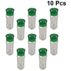 HUAIREN Condiment Bottles Plastic Seasoning Jar Pepper Shaker Salt Can Seasoning Jar Seasoning Jar Storage Jar Barbecue Kitchen Supplies-Green