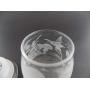 IncisoArt  Hand Etched Vibe Storage Jar Sandblasted (Sand Carved) Glass Handmade USA Custom (4.5 Ounce (133ml), Mystical Fairy Mushrooms Shooting Stars)