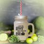 Maroon Love The Giver More Than The Gift Frosted Glass Mason Jar With Straw