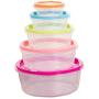 Yudesun Reusable Food Storage Boxes - 5PCS Round Storage Jars Microwave Freezer Box Plastic Tubs Fruit Picnic Lunches Meal Prep