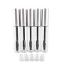 yueton 5pcs 10ml Portable Empty Eyelashes Mascara Vials Bottle Tube Container with Brush for Travel and Home (Silver Cap)