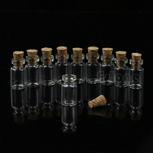 Glass Jars Bottles With Cork Stoppers 10pcs/lot 0.5ml 18x10mm Mini Glass Bottle Vial with Cork Stopper Storage Pendant