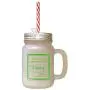 Green Be Not Thou Therefore Ashamed Of Testimony Frosted Glass Mason Jar With Straw