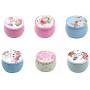 6 Pack Tinplate Empty Tins, Home Kitchen Storage Containers, Reusable Tin Cups Jars for DIY Candles, Dry Storage, Spices, Tea, Camping, Candy, Wedding Party Favors, and Gifts (6PCS Fresh Style)