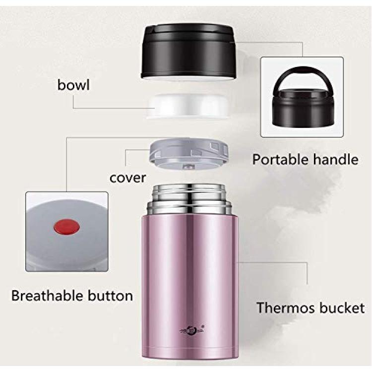 BWTDC Food Jar Stainless Steel Lunch Thermos Simple Modern Vacuum