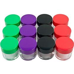 12 Piece Clear Jars with Colored Lids/20 ML