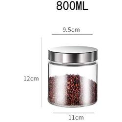 Sealed jar Glass With lid Household Glass Jars/Storage jar Assorted collection of airtight vintage dry food Containers 800ml（0.8L） (Size : 800ml1)