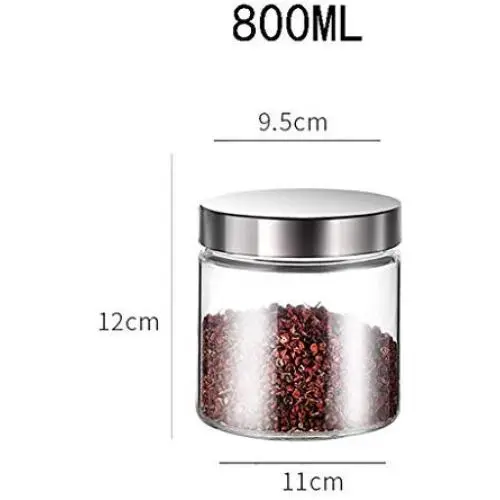 Bocal en verre étanche avec couvercle, pot de rangement en verre pour stockage, collection variée de contenants secs vintage 800ml (0,8L) (Taille : 800ml1)