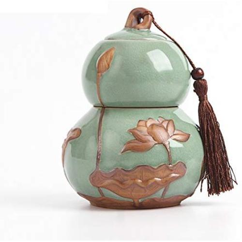 Porcelain Tea Container tea Storage Containers ceramic Jar Ceramic Tea Pot Gourd Tea Jar-a